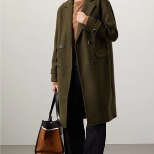 Olive Double-Breasted Coat